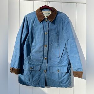 LL Bean Barn Jacket Women’s Small Reg Corduroy Collar Quilted Lined Chore Coat